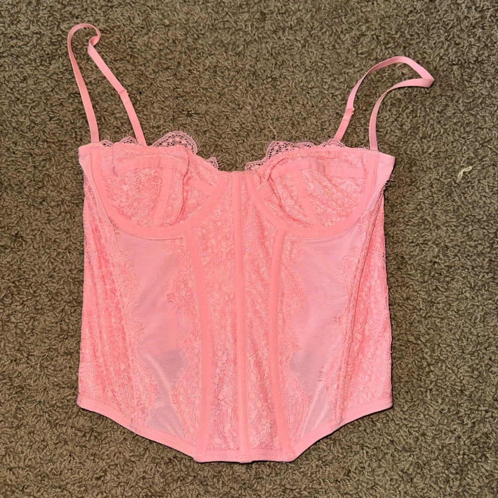 Baby pink Urban outfitters lace corset top